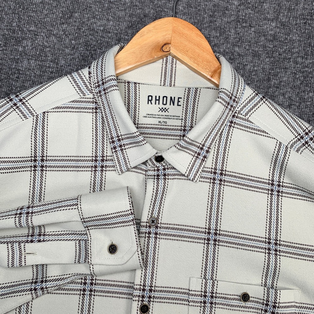 Rhone Flannel Shirt Men XL Hardy Button Up Athleisure Performance Stretch Modern